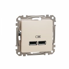 USB lādētājs A+A, Sedna Design & Elements, 2,1A, bēšs