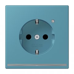 Kontaktligzda SCHUKO, 16 A 250 V ~, ar LED apgaismojumu, ar bērnu drošību, Serie LS, céruléen vif