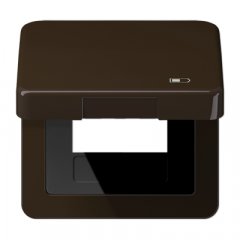 Rozetes vāks ar centrālplati, simbols lādētājs, vertikālā un horizontālā montāža, Serie CD, brūns