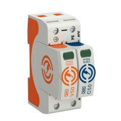Pārspriegumaizsardzība V50 vienpolīgs ar NPE 150V, PA V50-1+NPE-150