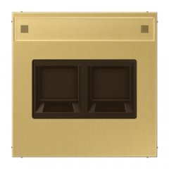 Virsma (ar fiksatoru) modulārai datu rozetei 2-vietīga, UMA-CAT6A, marķējams,  Serie LS, misiņš