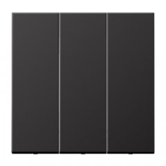 Taustiņs 3-viet, alumīnijs krāsots, Serie LS, tumša (lakots alumīnijs)