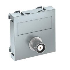 Media Adapteris, video BNC 1x vietīgs, rozete-rozete 45x45mm, PC, alumīnija lakots MTG-BC F AL1