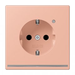 Kontaktligzda SCHUKO, 16 A 250 V ~, ar LED apgaismojumu, ar bērnu drošību, Serie LS, rose clair