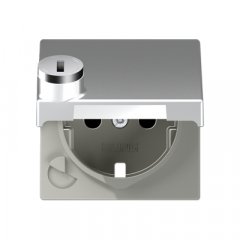 Centrālplate kontaktligzdai, ar vāku, termoplasts lakots, Serie A, alumīnijs