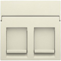 Central plate data 2x RJ, cream
