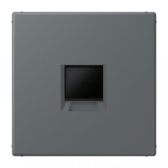 Virsma (ar fiksatoru) modulārai datu rozetei 1-vietīga, UMA-CAT6A, termoplasts lakots, Serie LS, gris foncé 31