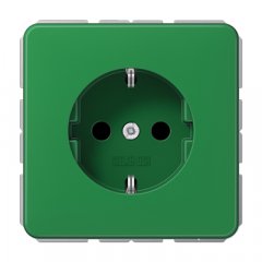Kontaktligzda SCHUKO, 16 A 250 V ~, ar bērnu drošību, termoplasts, Serie CD, zaļš