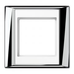 Rāmītis 1-vietīgs, vertikālā un horizontālā montāža, plastmasa, A PLUS, spilgti hromēts-balts