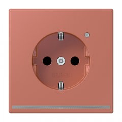 Kontaktligzda SCHUKO, 16 A 250 V ~, ar LED apgaismojumu, ar bērnu drošību, Serie LS, terre sienne brique