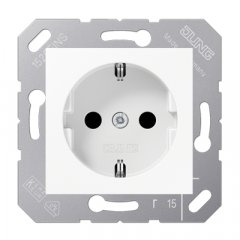 Kontaktligzda SCHUKO, 16 A 250 V ~, ar bērnu drošību, termoplasts, 50 x 50 mm, balts