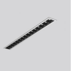 Gaismeklis BEAMLINE SLIM, 36 W, 2700 lm, 927, silver, on/off Recessed ceiling luminaires, L 435 B 45 H 2 HEL 60, Mini-Reflector-System