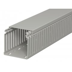 Perforēts vādu kanāls 75x75x2000, PVC, akmens pelēks, 7030 LKV 75075