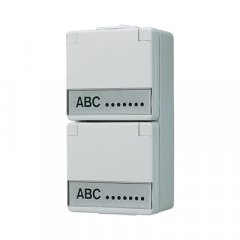 Kontaktligzda dubultā SCHUKO, 16 A 250 V ~, marķējams, ar vāciņu, vertikāla montāža, IP 44, WG 600