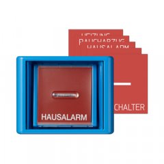 Taustiņš ar drošības stiklu, Serie AS, zils