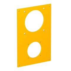 Nosegplāksne 1 kontaktligzdai + CEE spraudsav 166x105mm, PVC, dzeltens, 6000 VHF-P13