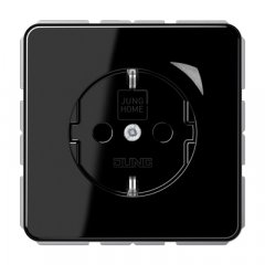 Kontaktligzda SCHUKO, 16 A 250 V ~, skrūvju spailes, ar indikātoru un bērnu drošību, duroplasts, Serie CD, melns