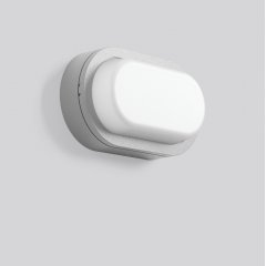 Gaismeklis ALU-LUX OVAL, 8 W, 490 lm, 830, silver, Phase-cut Ceiling and wall luminaires, L 258 B 148 H 86, Transparent glass