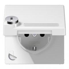 Kontaktligzda SCHUKO, 16 A 250 V ~, marķējams, ar bērnu drošību un vāciņu, ar drošības slēdzeni, termoplasts