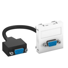 Multimedia Adapteris, VGA ar kabeli, rozete-rozete 45x45mm, PC, dzidri balts, 9010 MTG-VGA F RW1