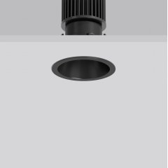 LEVIDO round, 13 W, 810 lm, 840, black, on/off Recessed downlights, D 91 H 2 HEL 122, 24°
