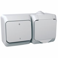 Cedar Plus - vienas kontaktligzdas puses E+2 polu slēdzis - 16A(X), balts