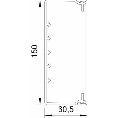 Kabeļu kanāls ar perforēto pamatni 60x150x2000, PVC, akmens pelēks, 7030