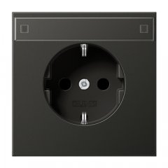 Kontaktligzda SCHUKO, 16 A 250 V ~, marķējams, Aluminium krāsots, Serie LS, antracīts