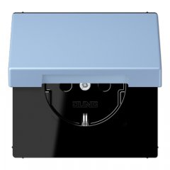 Kontaktligzda SCHUKO, 16 A 250 V ~, ar bērnu drošību un vāciņu, termoplasts krāsots, Serie LS, outremer moyen