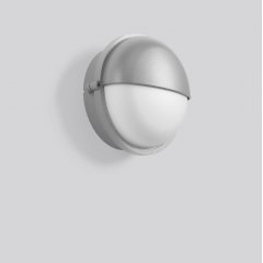 Gaismeklis ALU-SUPERIOR, silver, on/off Wall luminaires, D 245 H 125, Plastic (PC) opal