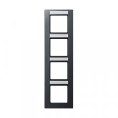 Rāmītis 4-vietīgs, marķējams, vertikāla montāža, termoplasts krāsots, A CREATION, matēts antracīts