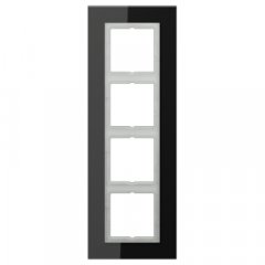Stikla rāmītis 4-vietīgs, vertikālā un horizontālā montāža, LS PLUS, melns