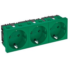 Kontaktligzda 3-viet.,0° taisna kodēta, aizsargkontakts 250V, 10/16A, PC, piparmētru zaļa, 6029 STD-D0 MZGN3