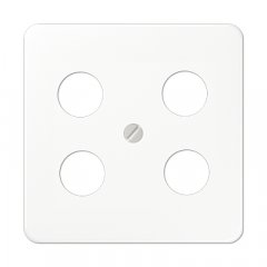 Centrālplate 4-vietīga SAT-TV-kontaktligzda (Hirschmann), termoplasts, Serie CD, balts