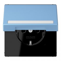 Kontaktligzda SCHUKO, 16 A 250 V ~, marķējams, ar bērnu drošību un vāciņu, termoplasts krāsots, Serie LS, bleu cé