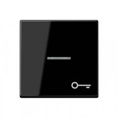 Taustiņš ar indikācijas logu, ar simbolu, termoplasts, Serie A, melns