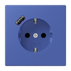 Kontaktligzda SCHUKO 16 A 250 V ~, USB pieslēgvieta 1 x Typ A, ar bērnu drošību, Serie LS, bleu outremer 31