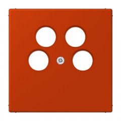 Centrālplate 4-vietīga SAT-TV-kontaktligzda (Ankaro), termoplasts, Serie LS, rouge vermillon 59