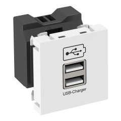 USB ladētājs 2.1A 45x45mm, PC, dzidri balts, 9010 MTG-2UC2.1 RW1