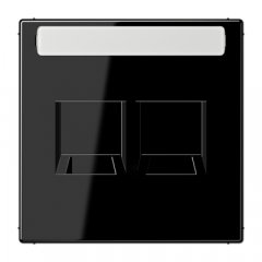 Virsma (ar fiksatoru) modulārai datu rozetei 2-vietīga, EMT, AMP, MTRJ, marķējams, termoplasts, Serie LS, melns