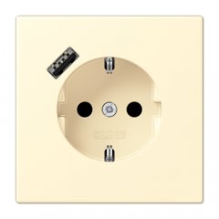 Kontaktligzda SCHUKO 16 A 250 V ~, USB pieslēgvieta 1 x Typ A, ar bērnu drošību, Serie LS, blanc