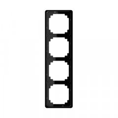 Rāmītis 4-vietīgs, vertikālā un horizontālā montāža, duroplasts, CD PLUS, melns