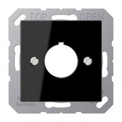 Virsma komunikāciju rozetei 22,5 mm Ø, duroplast, Serie A, melns