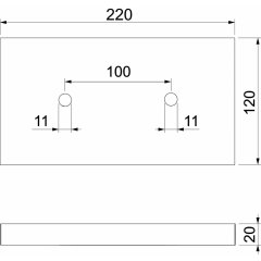 Ugunsdrošības plāksne perforēta 220x120x20, pelēks GLB-PG3