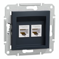 Asfora - dubultā datu ligzda - RJ45 cat5e UTP, wo frame, anthracite