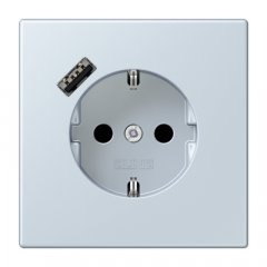 Kontaktligzda SCHUKO 16 A 250 V ~, USB pieslēgvieta 1 x Typ A, ar bērnu drošību, Serie LS, outremer pale