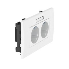 Rozetes komplekts priekš 2-vietīga Modul 45 84x140x40mm, dzidri balts, 9010 SDE-ORW D3RW2B