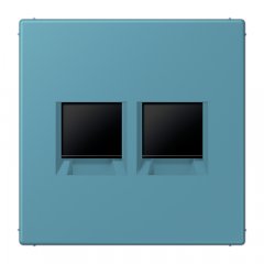 Virsma (ar fiksatoru) modulārai datu rozetei 2-vietīga, UMA-CAT6A, termoplasts lakots, Serie LS, céruléen vif
