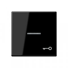 Taustiņš ar indikācijas logu, ar simbolu, duroplasts, Serie A, melns