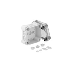 Montāžas kārba ar caurspīdīgu vāku 114x114x78, PC X04 LGR-TR